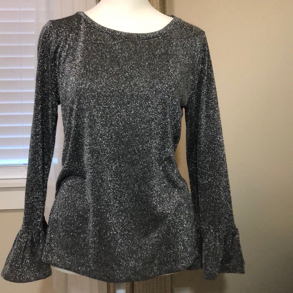Nwt Jcrew black silver shimmering top sz s - Picture 2 of 9